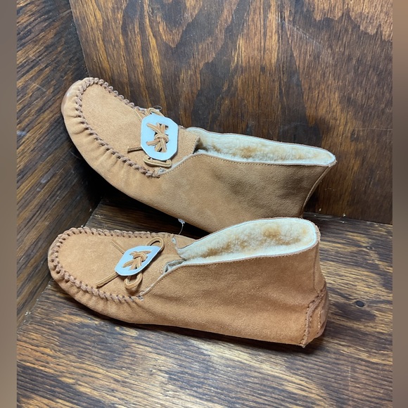 Coach Tan Suede Shearling Men's Driver Moccasin Slip-On Slippers Sz 11D CC842 - Picture 7 of 8